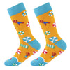 Formal Men's Socks - Beach Edition, Cotton Blend, Stylish Pattern, Soft and Durable, Comfortable for Office Wear  (Yellow)