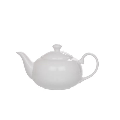 Qucciberry Ceramic White English Tea Pot, Classic and Elegant Design, Ideal Gift for Special Occasions, Weddings or Housewarming, Durable and Stylish White Tea Kettle