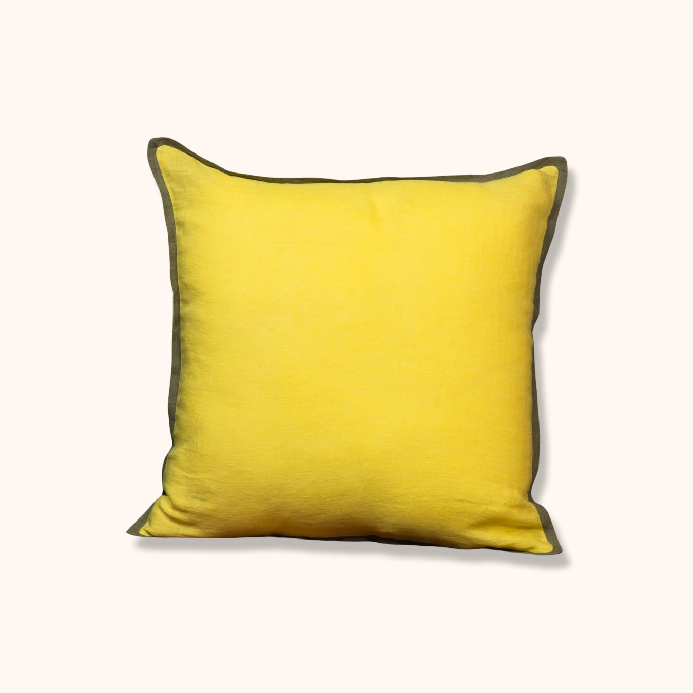 Holy Grail Homes Pure Linen Lemon Zest Cushion Cover (Bright Yellow)