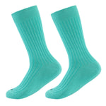 Formal Men's Ribbed Socks, Cotton Blend, Stylish Pattern, Soft and Durable, Comfortable for Office  Use (Turquise Blue)