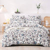 Floral Print, 200 TC Micro Cotton Flat King Size Bedsheet (108 x 108inches) (275 x 275cm) with 2 Large Pillow Covers, floral Grey