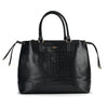 Utility Black Croc Leather Tode Bag, Premium Quality Leather, Spacious and Stylish Design, Ideal for Work and Travel