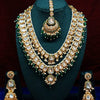 Opulent Kundan Bridal Jewelry Set, Double-Layer Necklace, Maang Tikka, and Jhumka Earrings, Indian Wedding Jewelry (Set of 2)