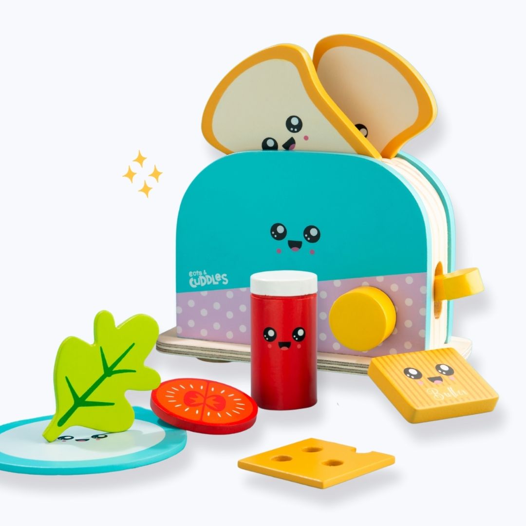 Cots and Cuddles Premium Quality Wooden Bread Toaster Toy for Kids