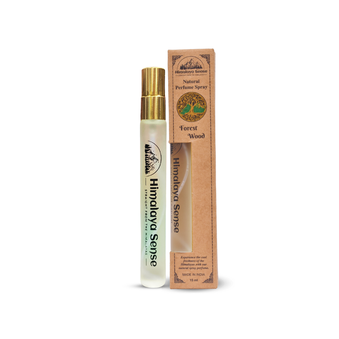 Himalaya Sense Unisex Forest Wood natural perfume spray in a 15 ml bottle.