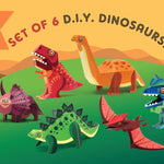 DIY Mini Dino, Fun Craft Kit, Ideal for Kids' DÃ©cor, Creative DIY Project,  (BOX SET 1 - Set of 6 )