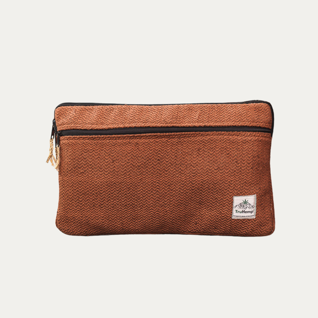 Linear Hemp Laptop Sleeve with Cotton Lining & Premium Zipper Closure | Eco-Friendly Computer Case with Dual Compartments - Jodaro.com