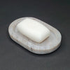 Beige Marble Soap Dish - Elegant Anti-Skid Bathroom Accessory, Smooth, Durable, Soap Storage (14x9 cm)