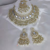 Luxurious Kundan Choker Set, Pearl and White Bead Accents - Traditional Indian Bridal Jewelry, Traditional Indian Wedding Jewelry (Set of 2)