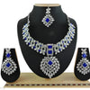 Exquisite Crystal Flower Necklace Set, , Traditional Indian Wedding Jewelry - Set of 2