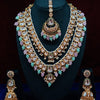 Opulent Kundan Bridal Jewelry Set, Double-Layer Necklace, Maang Tikka, and Jhumka Earrings, Traditional Wedding Jewelry (Set of 2)