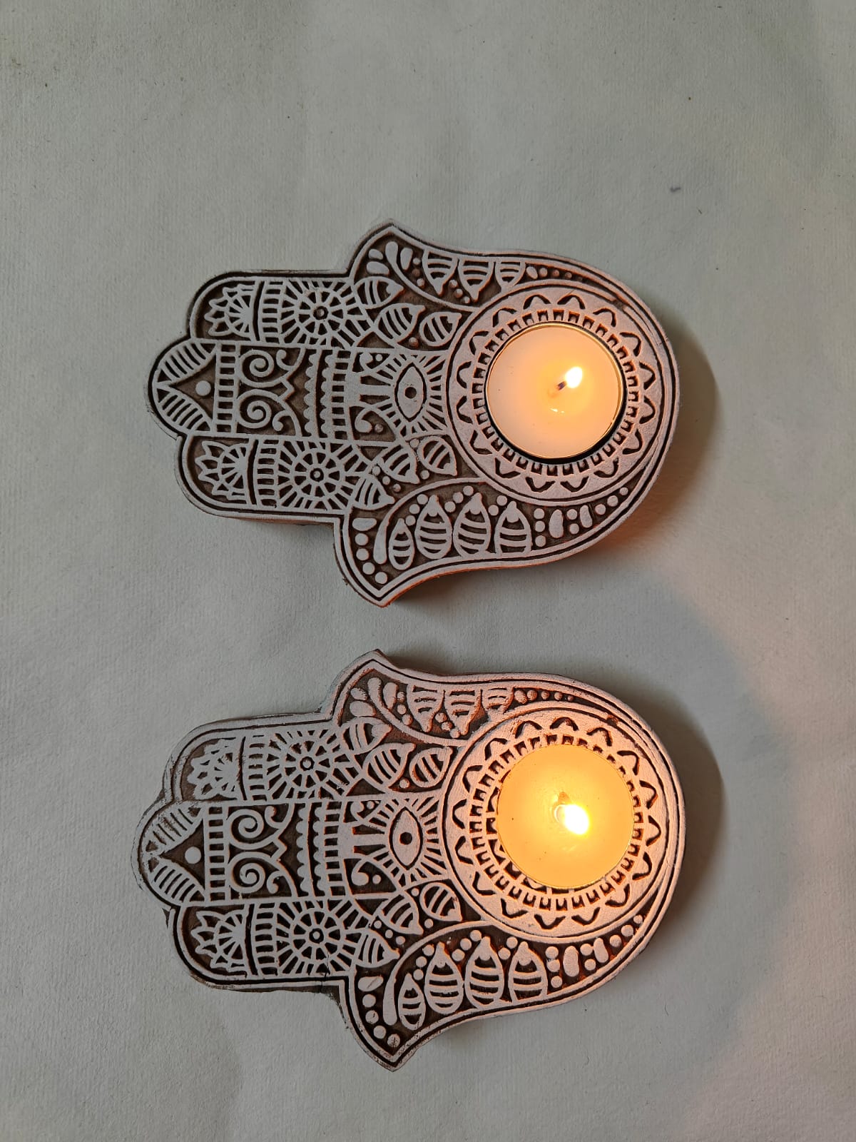 Hamsa hand tea light holder (set of 2)