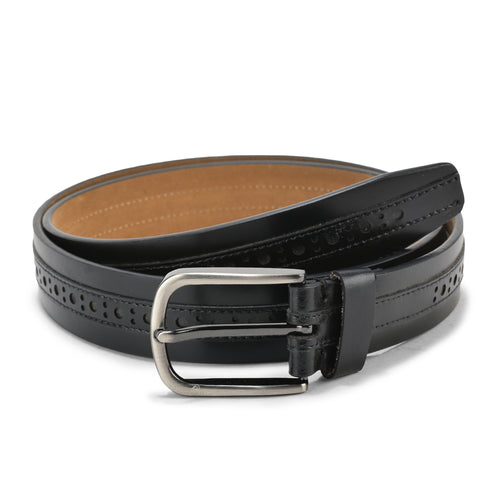 Menâ€™s Leather Belt with Metallic Buckle, Durable Leather, Modern Design, Ideal for Casual and Formal Settings