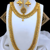 Exquisite Handcrafted Gold Filigree Bridal Necklace and Earrings Set, Traditional Indian Wedding Jewelry (Set of 3)