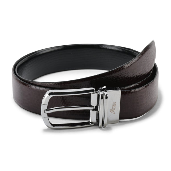 Menâ€™s Black & Brown Solid Reversible Leather Belt, Premium Leather, Versatile Design, Perfect for All Occasions (Black/Brown)