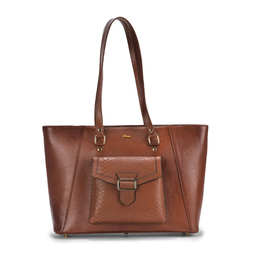 Valentina Croc Leather Handbag, Premium Brown Leather, Stylish and Durable, Ideal for Evening Wear and Casual Events (Brown)