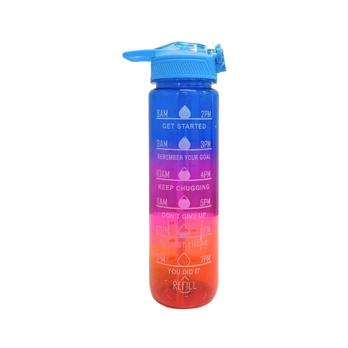 SuperGeneriX Motivational Water Bottle 1 Litre, Durable BPA-Free Leakproof Bottle with Time Marker for Office, Gym, Outdoor, Fitness, Hydration Goals, and Ideal for Gifting (Glossy Blue)