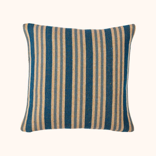 Farmhouse Blue Stripe Cushion Cover â€“ Weather-Resistant, Durable, UV-Resistant, Quick-Drying, Stylish, Versatile for Indoor/Outdoor Use, Offers Long-Lasting Strength with Rustic Countryside Charm, Perfect for Sofas, Chairs, and Patios (Set of 2)