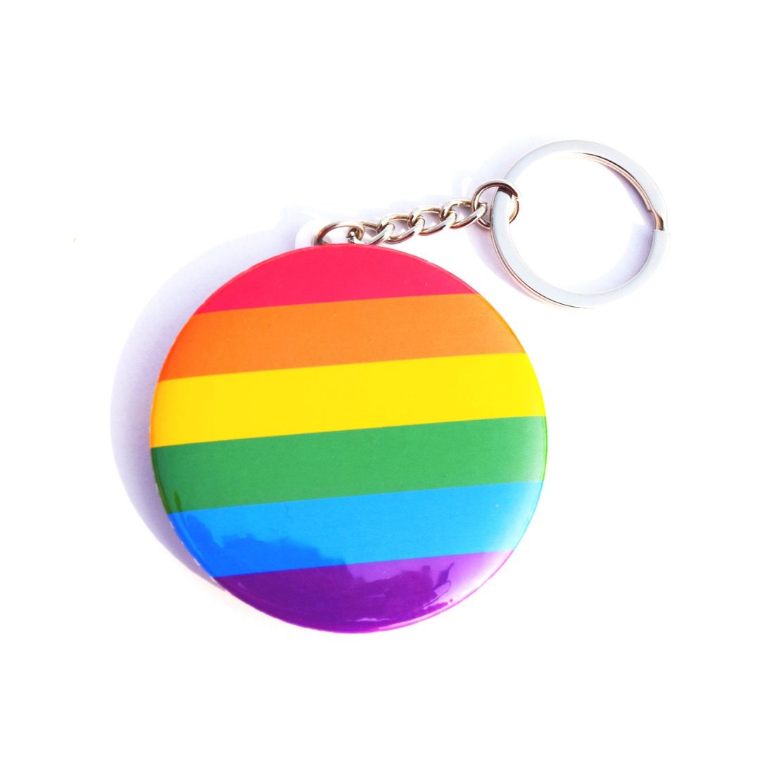 Rainbow Keychain – Vibrant, BPA-Free, Non-Toxic, Heat Safe, Reusable, One-Side Printing, Plastic Keychain, Express Your Colorful Personality