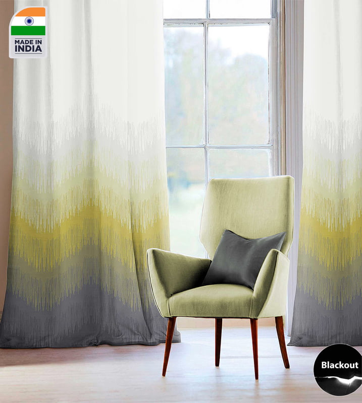 Casableu Kudo Polyester Eyelets (Steel) Blackout Curtains with Tie Back, Bedroom Living Room