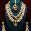 Opulent Kundan Bridal Jewelry Set, Double-Layer Necklace, Maang Tikka, & Jhumka Earrings, Traditional Indian Wedding Jewelry (Set of 2)