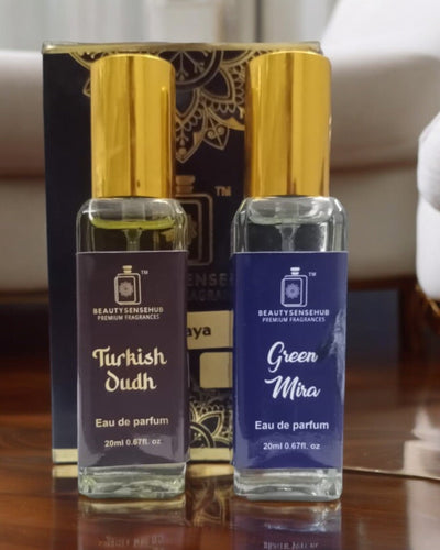 Turkish Oudh & Green Mira Combo Perfume Spray, long-lasting scent, Parfum for Men & Women, 20ML (Pack of 2)