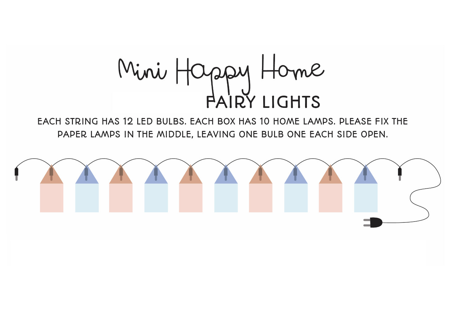 Mini Happy Home Fairy Lights, Electric with 2-Pin Plug, Perfect for Home DÃ©cor, Festive Lighting, Warm Ambiance (Set of 10)