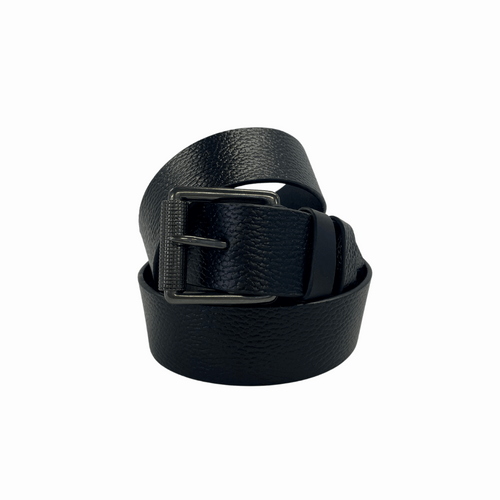 Ceinture classique en cuir pleine fleur noir pour jeans et tenues de soirée