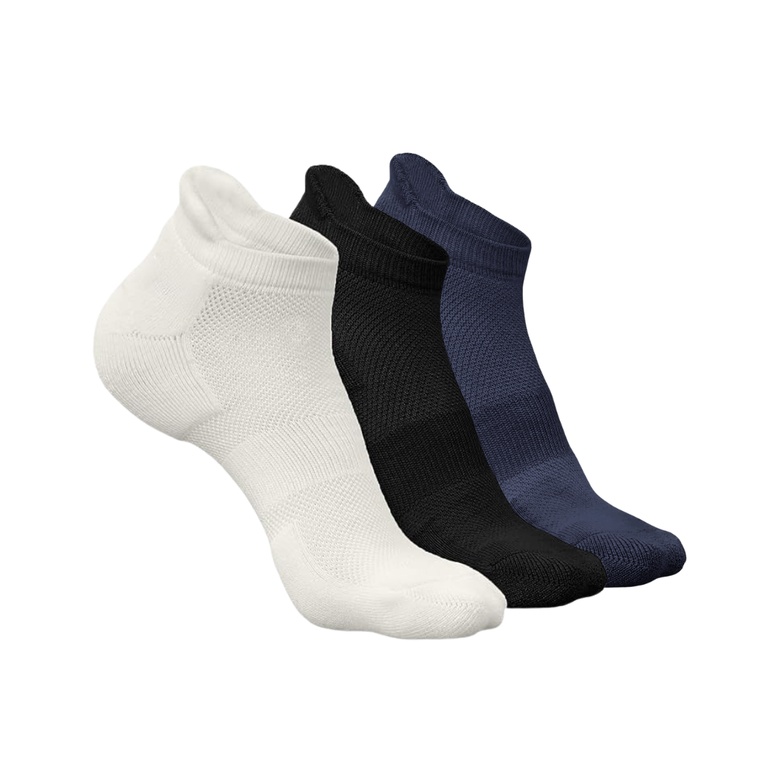 SuperGeneriX Bamboo Socks for Men (Pack of 3) | Ankle Length | Odor-Free Bamboo Socks | Soft Bamboo Socks | Cushioned Bamboo Socks | Breathable Socks | Durable Bamboo Socks | White, Blue, Black