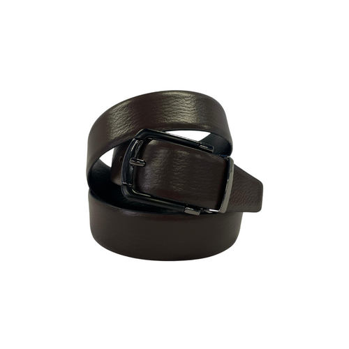 Men's Two-in-One Reversible Black and Brown Leather Belt