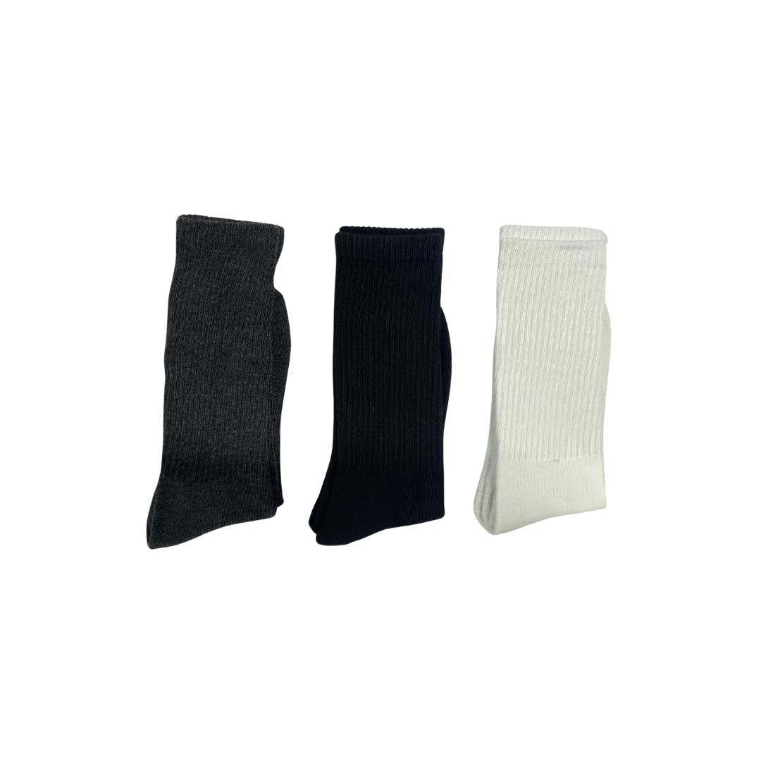 Sportliche Crew-Socken für Herren | Laufsocken in Crew-Länge | 6er-Pack (Weiß, Schwarz, Grau)