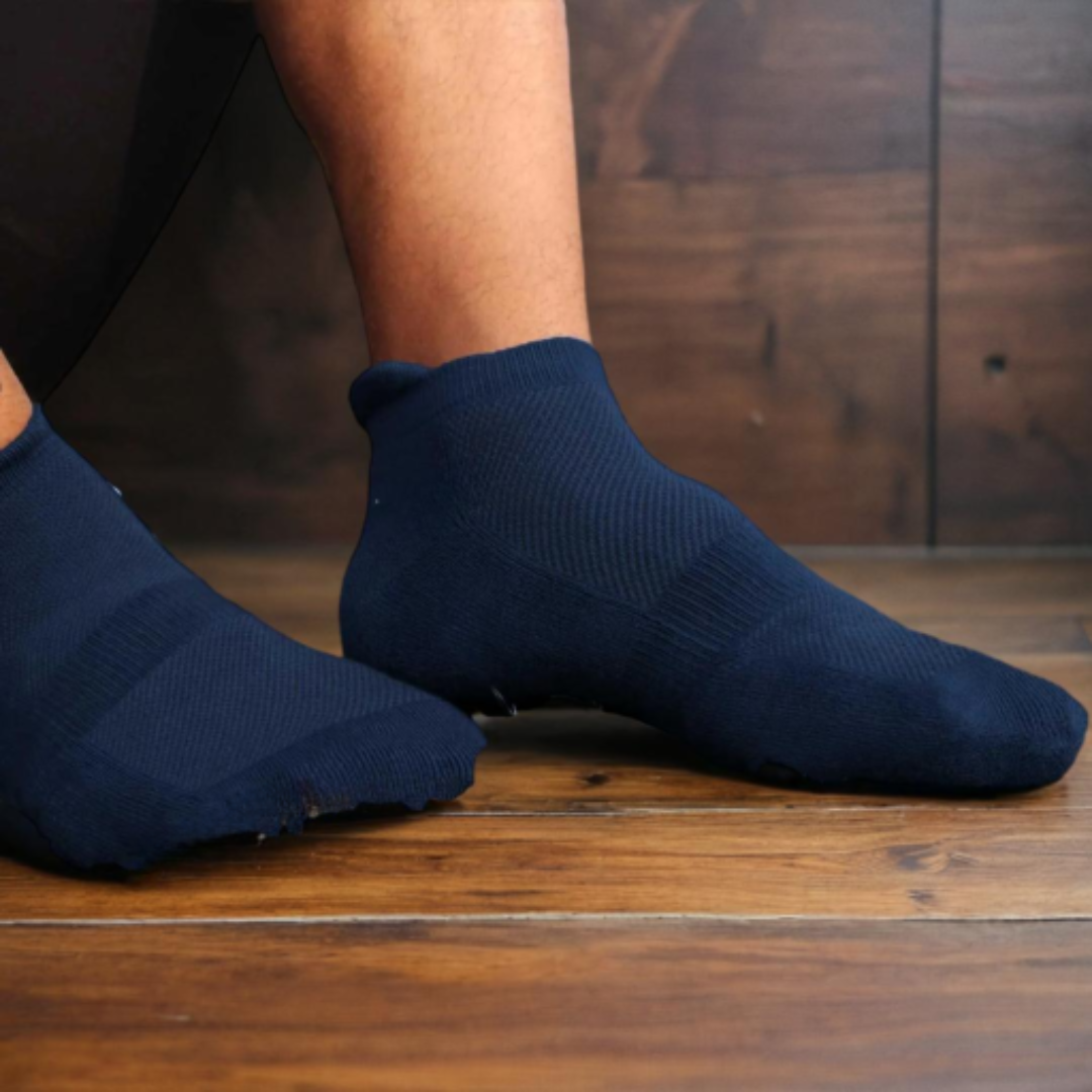 SuperGeneriX Bamboo Socks for Men (Pack of 3) | Ankle Length | Odor-Free Bamboo Socks | Soft Bamboo Socks | Cushioned Bamboo Socks | Breathable Socks | Durable Bamboo Socks | White, Blue, Navy blue