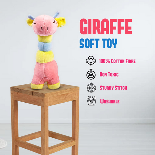 Giraffe Soft Plush Toy with 100% Cotton Fiber | Non-Toxic Kids�������� Cuddly Toy with Sturdy Stitching & Washable Design for Boys and Girls