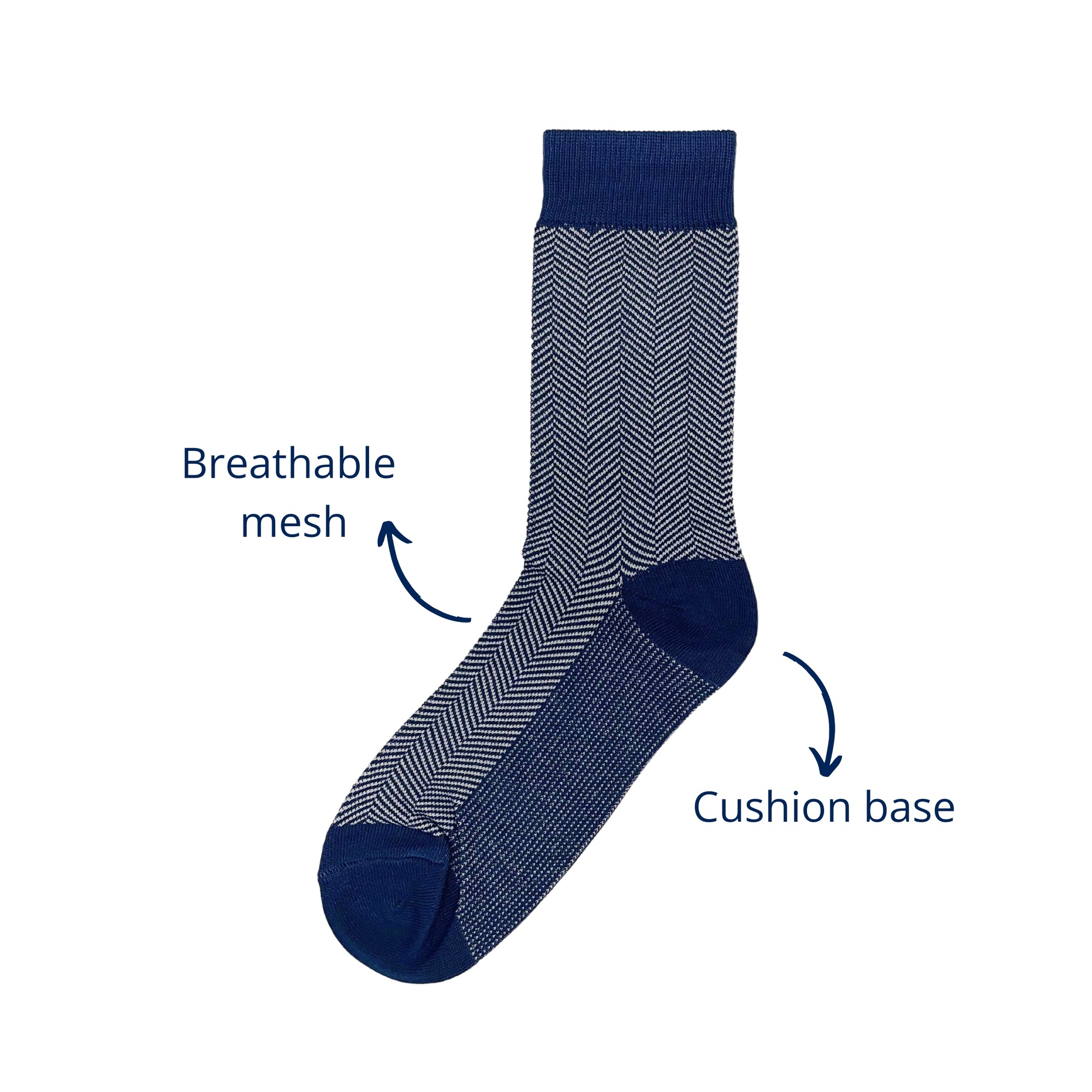 SuperGeneriX Bamboo Calf-Length Socks for Men, Pack of 5, Striped Blue Socks, Odor-Free, Breathable, Antibacterial, Cushioned Base for Comfort, Luxuriously Soft and Durable