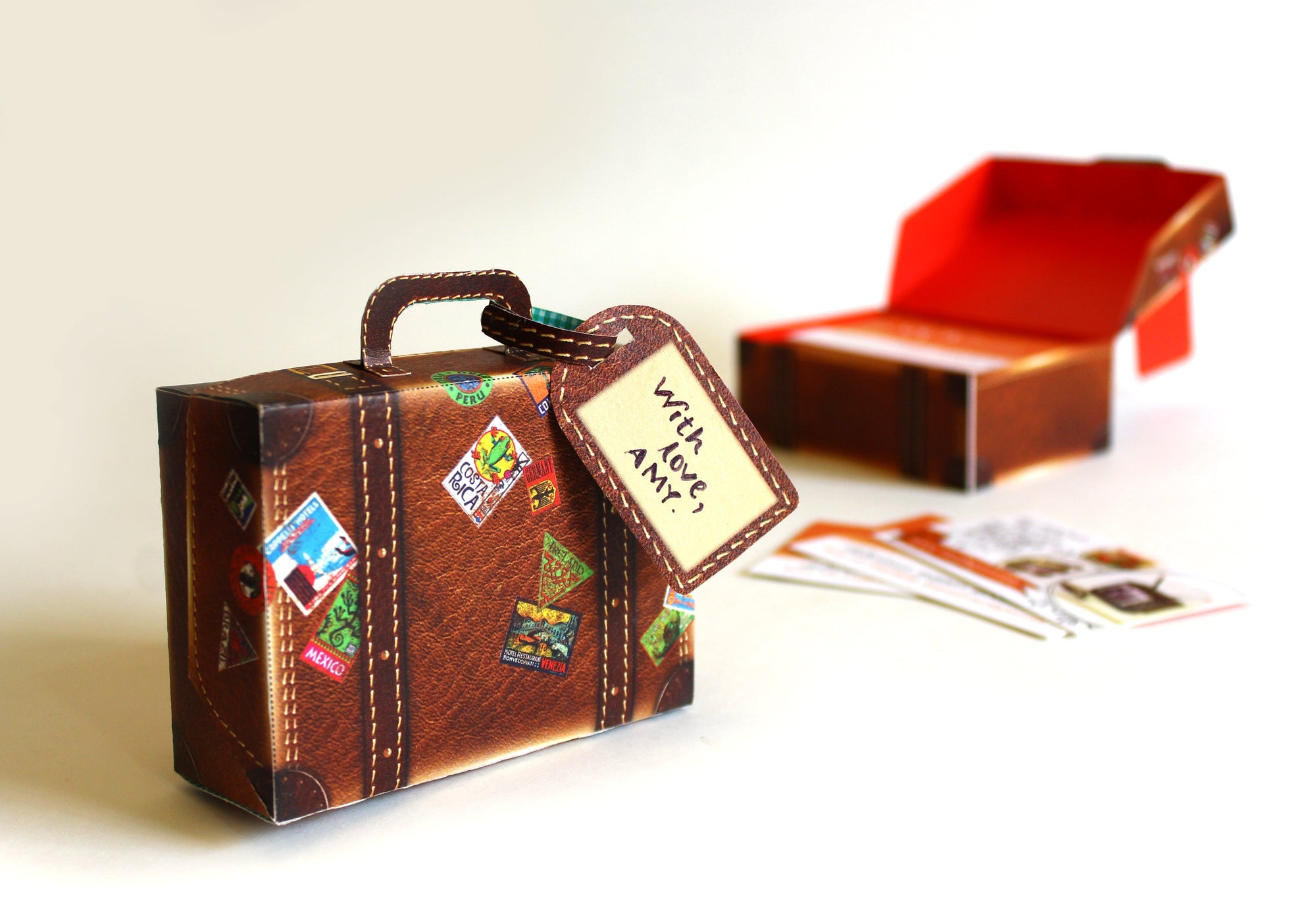 DIY Mini Suitcase : Brown Leather Design, Fun Craft Kit, Ideal for Home DÃ©cor, Creative DIY Project