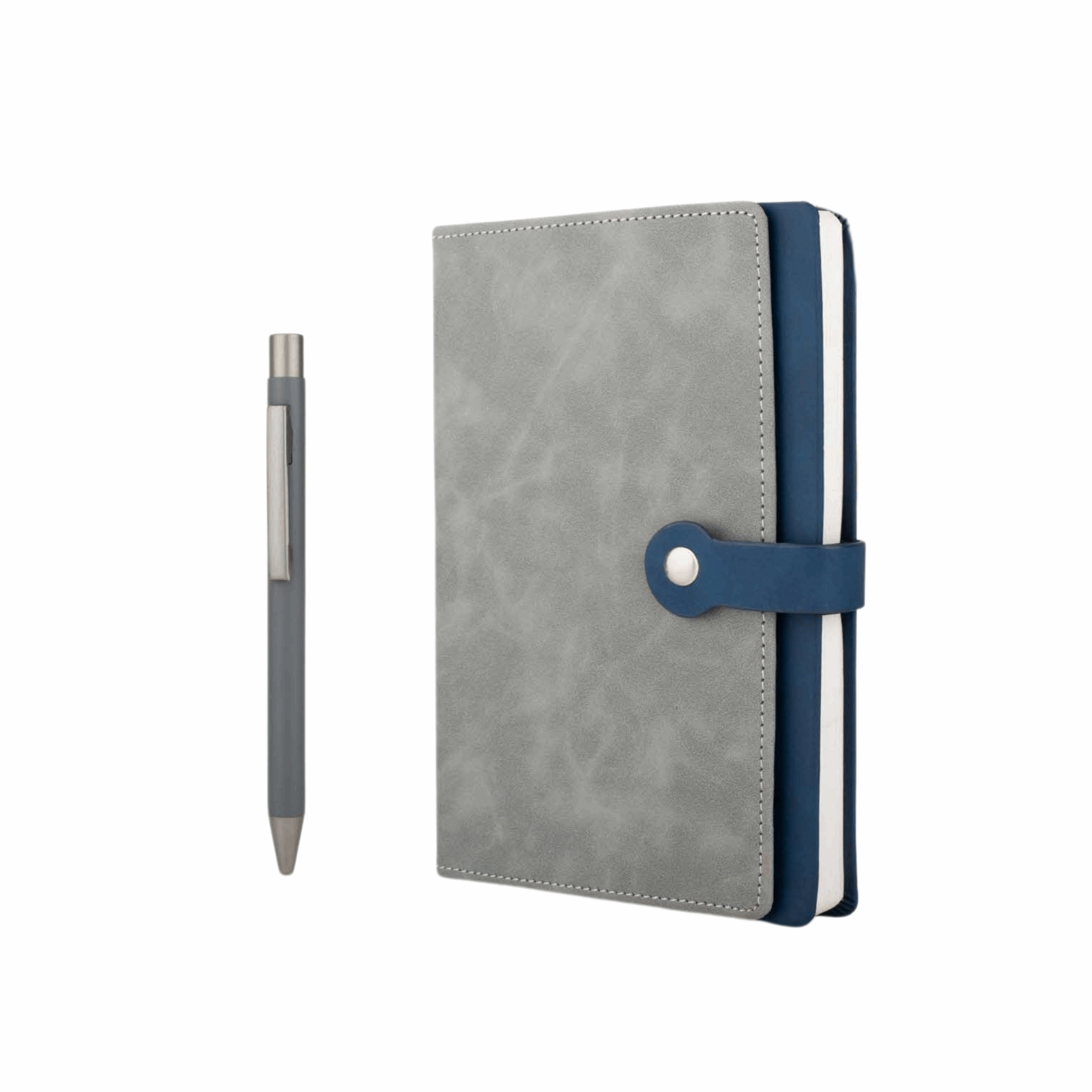 Bliss Corporate Gift Set with A5 Journal Notebook & Premium Metal Pen | 2 in 1 Gift Set with Personalized diary for Executives, Travelers & Special Occasions (Grey , 192 Pages)