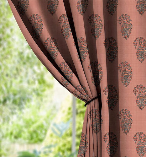 Casableu Calyx Polyester Eyelets (Steel) Blackout Curtains with Tie Back, Bedroom Living Room