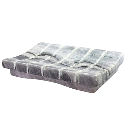 Grey Marble Soap Dish - Elegant Anti-Skid Bathroom Accessory, Smooth, Durable, Soap Storage (14x9 cm)