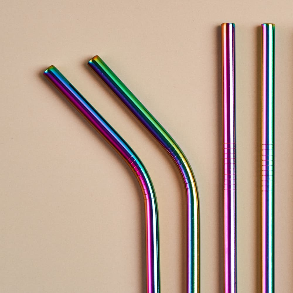 Stainless Steel Straws With Cleaner - Rainbow (1 ST+1 Bend)