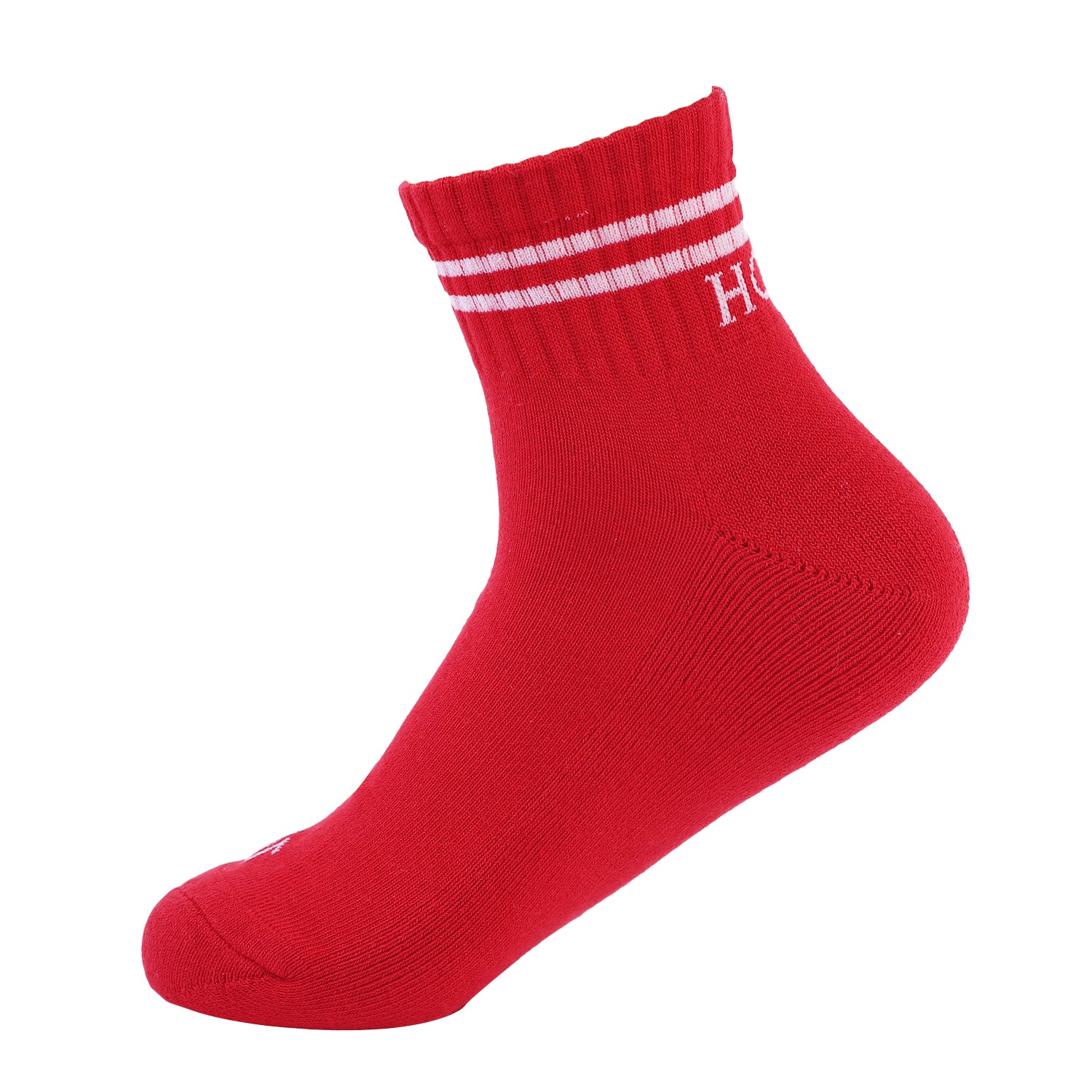 Quarter Lifestyle Unisex Socks, Premium Cotton Blend, Versatile Design, Durable & Superior Grip, Comfort & Everyday Style (Red/White)