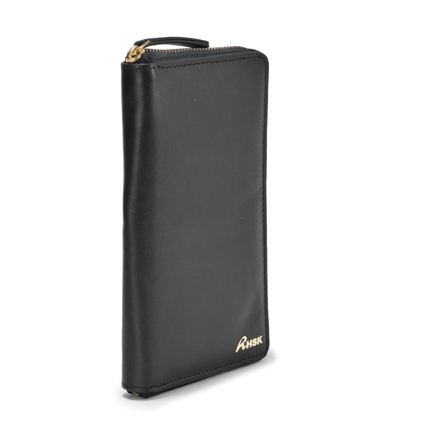 Kitty Grain Leather Wallet, High-Quality Black Leather, Compact and Practical, Perfect for Menâ€™s Essentials (Black)