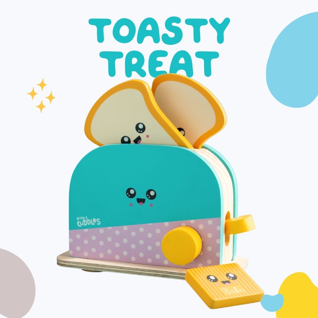 Cots and Cuddles Premium Quality Wooden Bread Toaster Toy for Kids