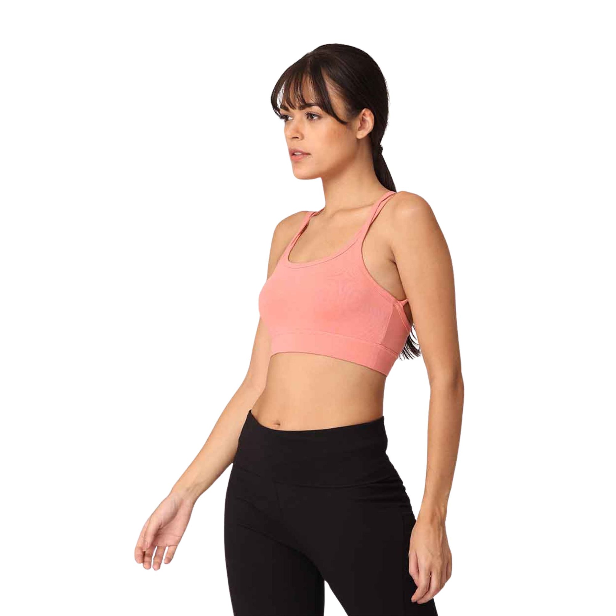 Yoga Crossback Bra with Moisture-Wicking Technology | Organic Cotton & Bamboo Bralette with Removable Pad Pockets