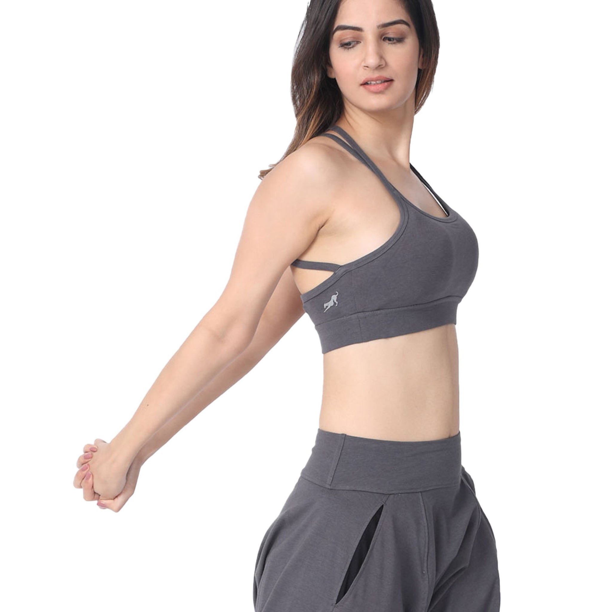 Yoga Crossback Bra with Moisture-Wicking Technology | Organic Cotton & Bamboo Bralette with Removable Pad Pockets