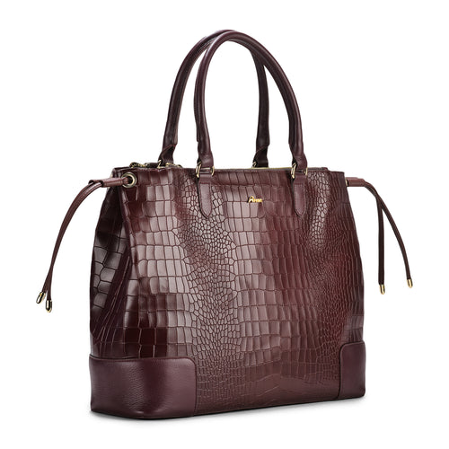 Utility Marshella Croc Leather Tode Bag, Elegant Design, Durable Leather, Perfect for Daily and Travel Use