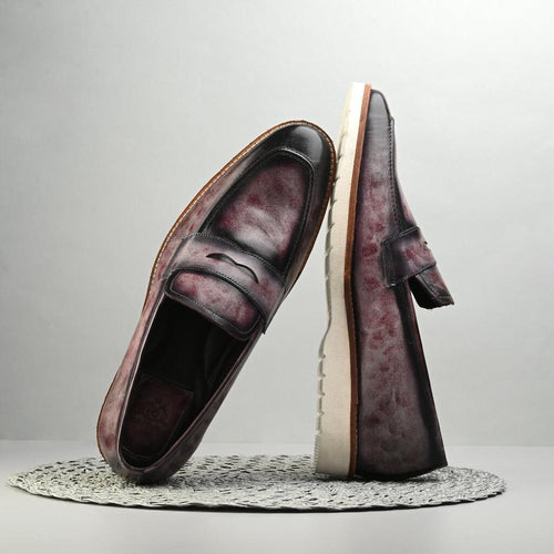 Marbled Maestro - Marble Patina, Cushioned Footbed, Classic Style, Slip-Resistant Sole, Brogue Pattern, Hand-Finished Burnish