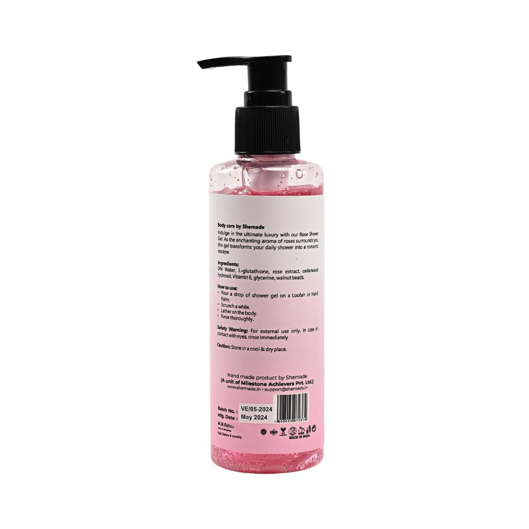 Rose Shower Gel for Floral Luxury, Petal Cleanse, Skin Nourishment, Romantic Scent, Soft & Radiant Skin, (180ml)