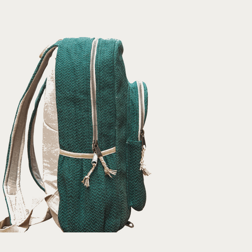 Classic Hemp Backpack with Secure Zippers | Sustainable and Spacious Backpack with Triple Compartments | 15L Capacity