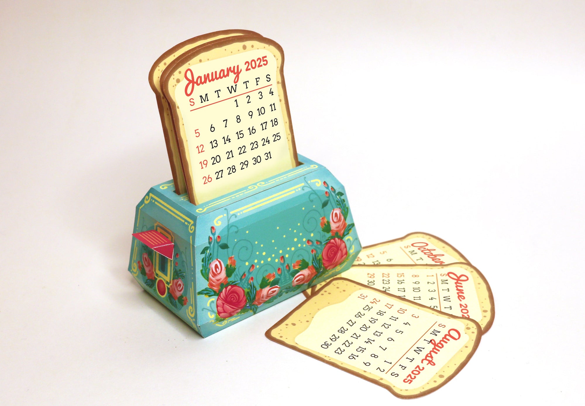 DIY Paper Craft Kit - Mini Toaster Desk Calendar, Fun Craft Kit, Ideal for Home DÃ©cor, Creative DIY Calendar