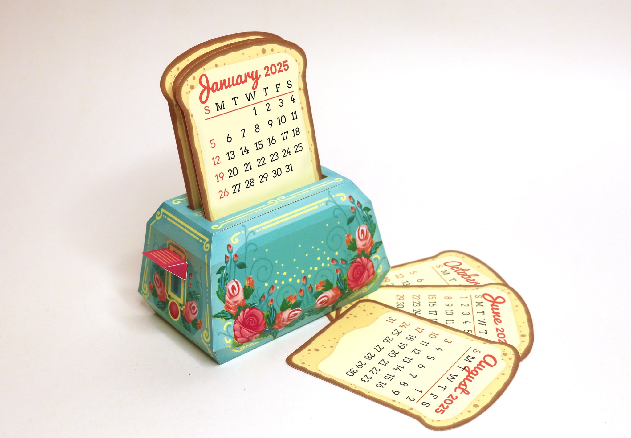 DIY Paper Craft Kit - Mini Toaster Desk Calendar, Fun Craft Kit, Ideal for Home DÃ©cor, Creative DIY Calendar